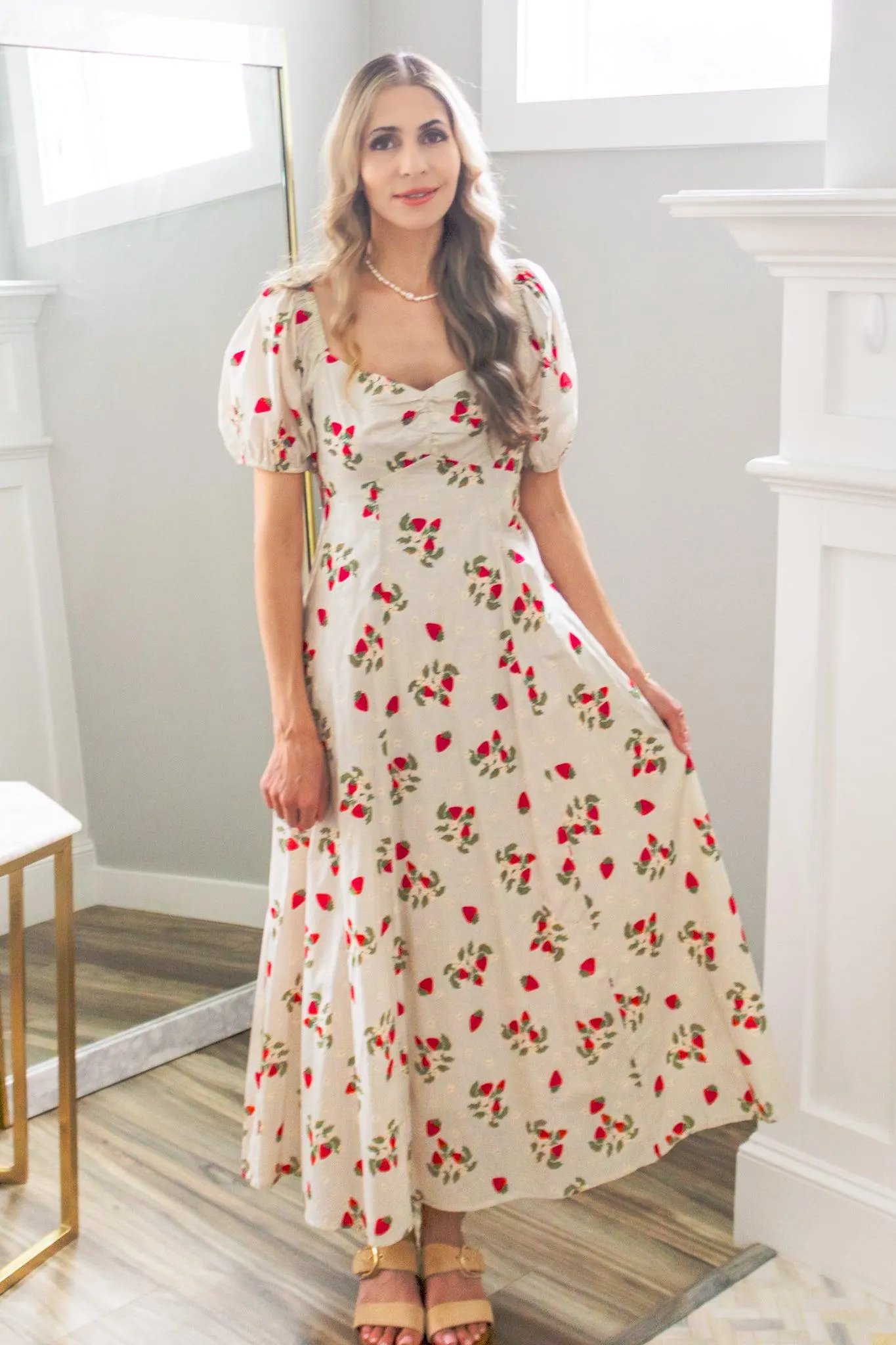 Strawberry Maxi Dress in 100 Cotton — view 3