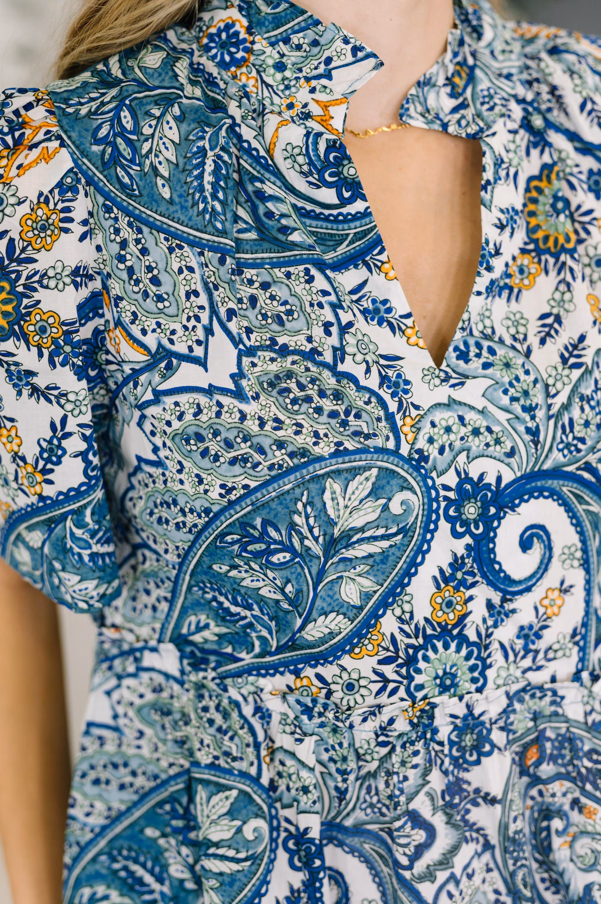 Right Here, Waving Boho V-neck Dress — view 2