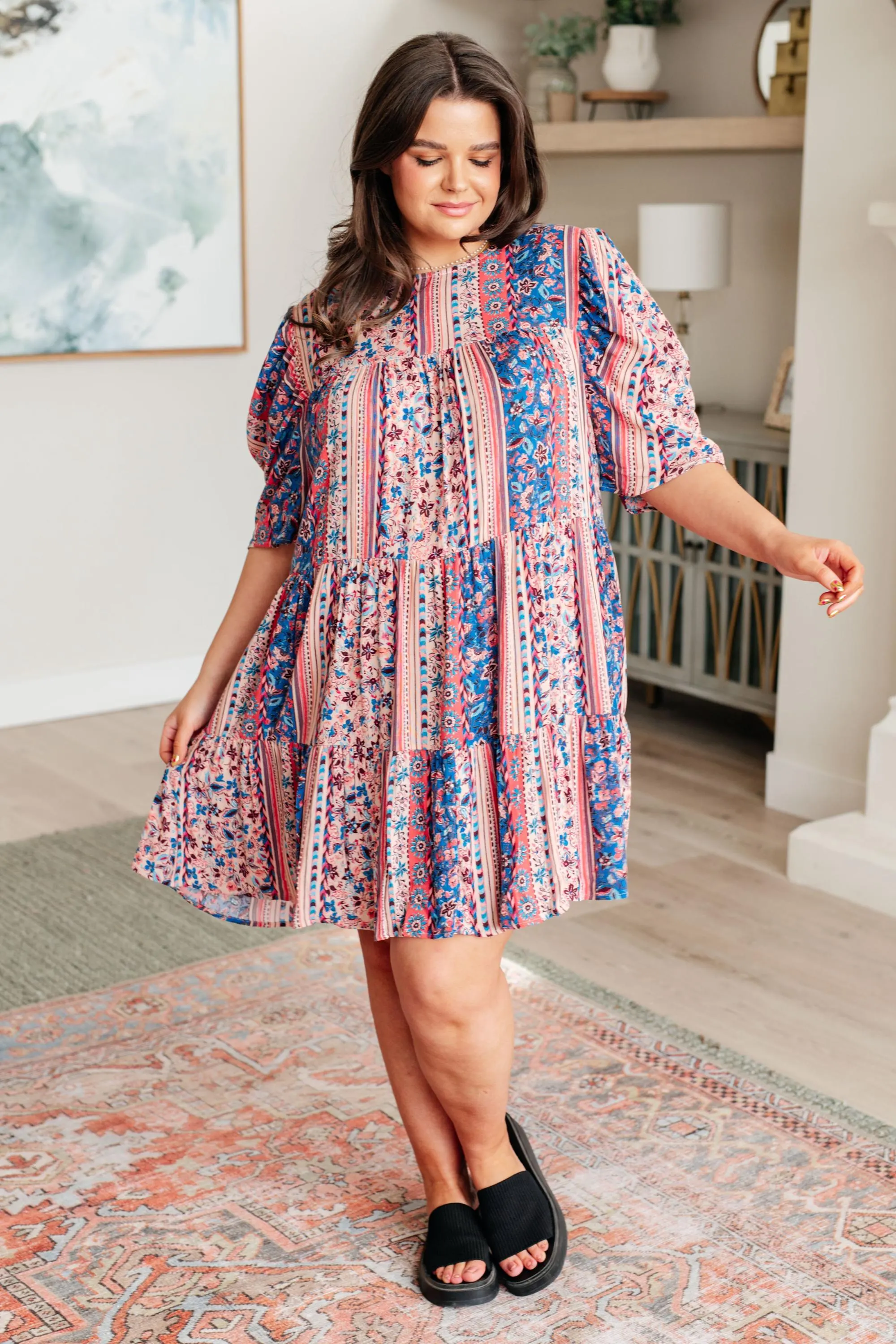 Patchwork Sundress It's a Delicacy Tiered Dress — view 2