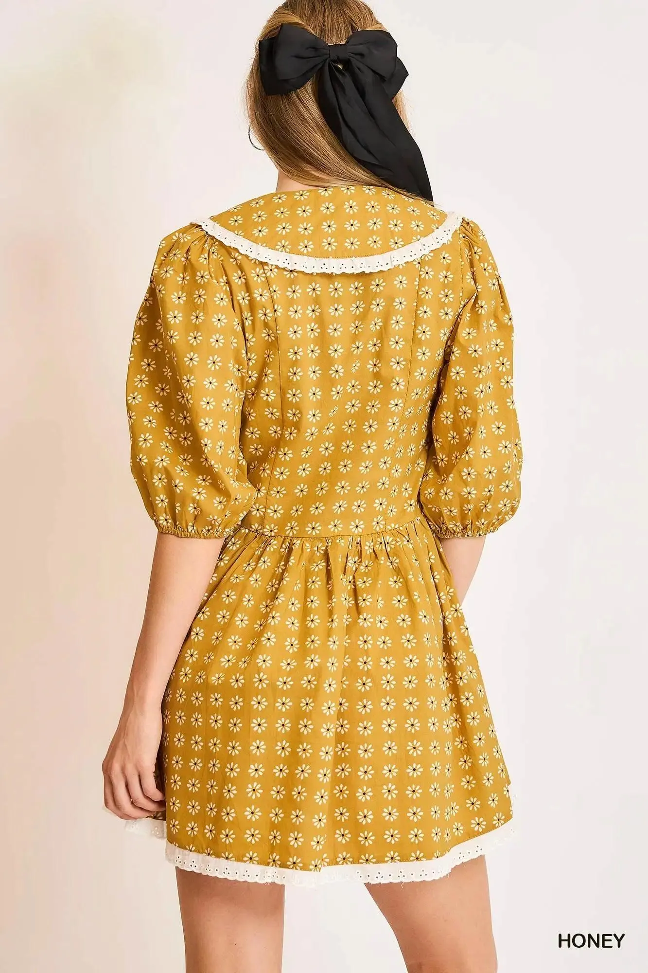 Sweet as Honey Peter Pan Cotton Dress — view 4