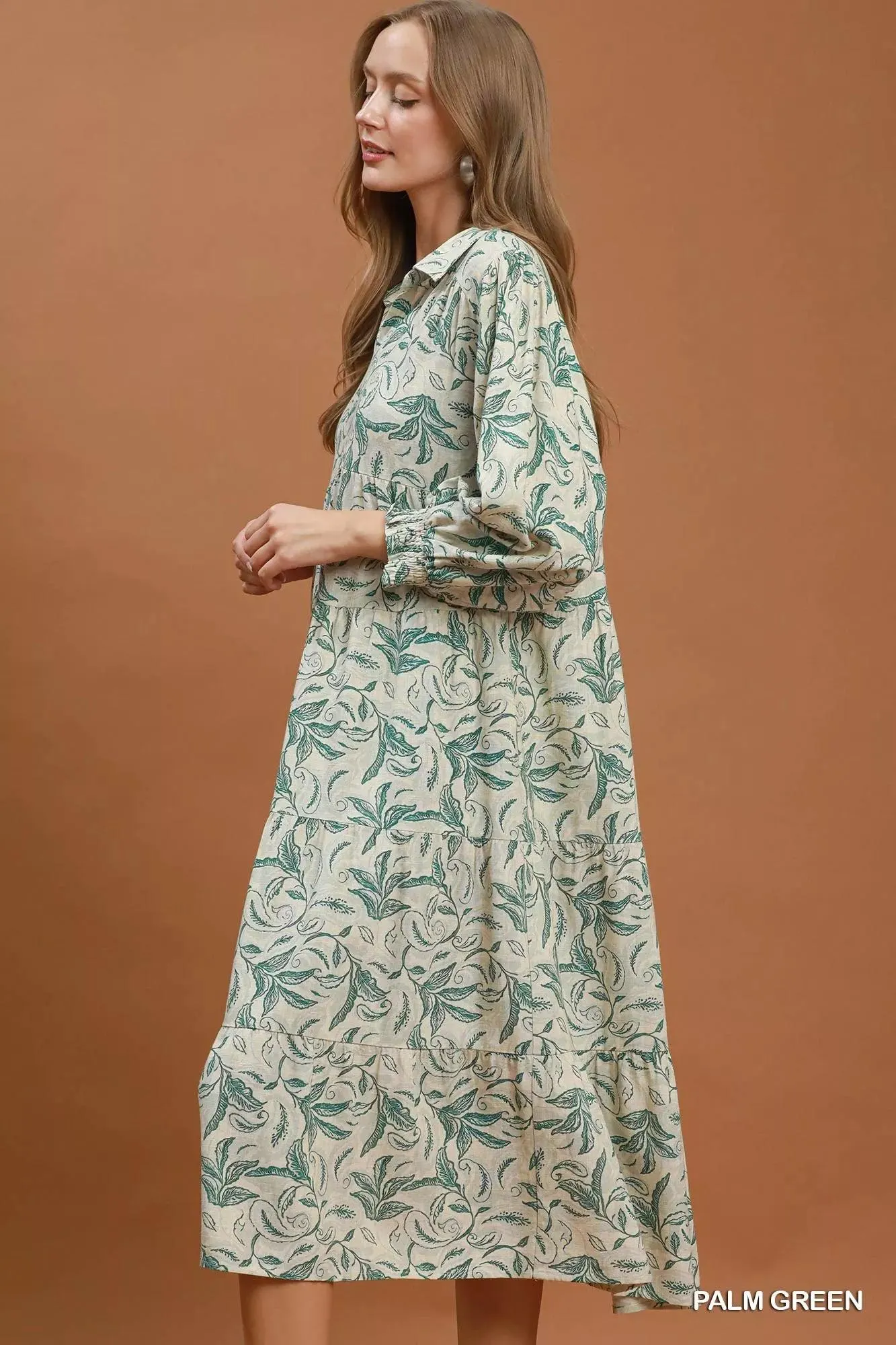 Alpine Linen Maxi Dress in Palm — view 4
