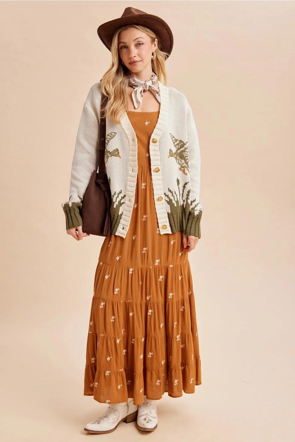 Wandering Whimsy Cotton Knit Cardigan — view 3
